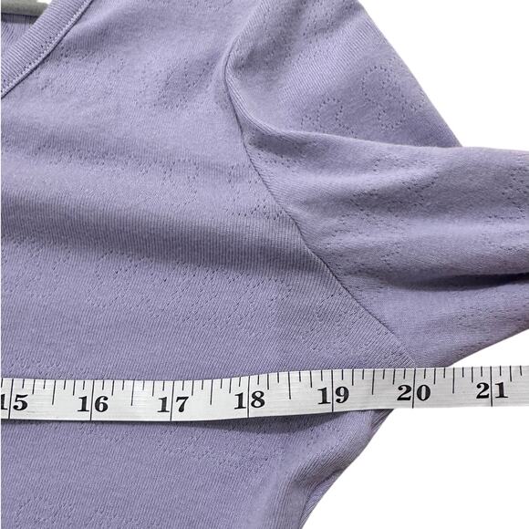 SKIMS Logo Pointelle LS Cropped Cardigan Top in Lavender Purple, size L - Picture 8 of 10